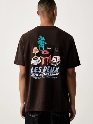 Les Deux T-shirt męski bawełniany brązowy