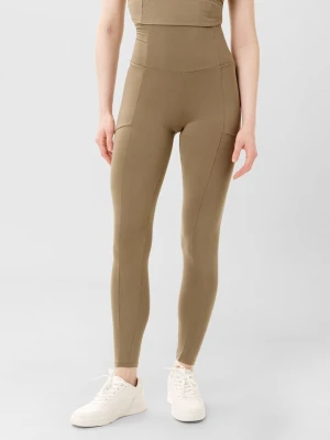 Les Lunes Legginsy sportowe "Luna" w kolorze khaki rozmiar: L