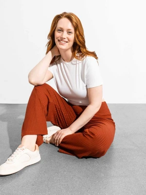 Les Lunes Spodnie "Romy" w kolorze pomarańczowym rozmiar: XS