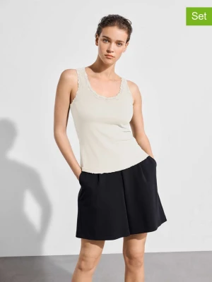 Les Lunes Topy (2 szt.) "Maala" w kolorze beżowym rozmiar: M