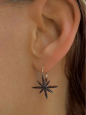 Les Petites Précieuses Pozłacane kolczyki-kreole z cyrkoniami rozmiar: onesize