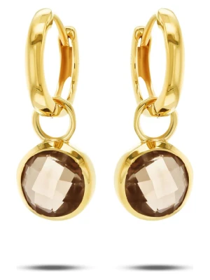 Les Petites Précieuses Pozłacane kolczyki-kreole z kwarcem rozmiar: onesize