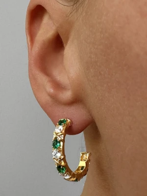 Les Petites Précieuses Pozłacane kolczyki-półkreole z cyrkoniami rozmiar: onesize