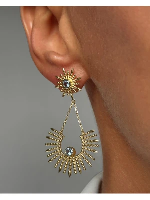 Les Petites Précieuses Pozłacane kolczyki-wkrętki z cyrkoniami rozmiar: onesize