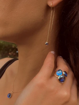 Les Petites Précieuses Pozłacane kolczyki z cyrkoniami rozmiar: onesize