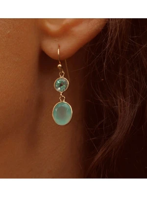 Les Petites Précieuses Pozłacane kolczyki z kamieniami ozdobnymi rozmiar: onesize