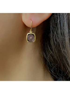 Les Petites Précieuses Pozłacane kolczyki z kwarcem rozmiar: onesize