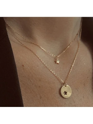 Les Petites Précieuses Pozłacany naszyjnik z elementami ozdobnymi - dł. 39 cm rozmiar: onesize