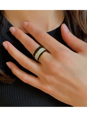 Les Petites Précieuses Pozłacany pierścionek z cyrkoniami rozmiar: 54