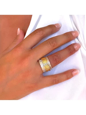 Les Petites Précieuses Pozłacany pierścionek z cyrkoniami rozmiar: 50