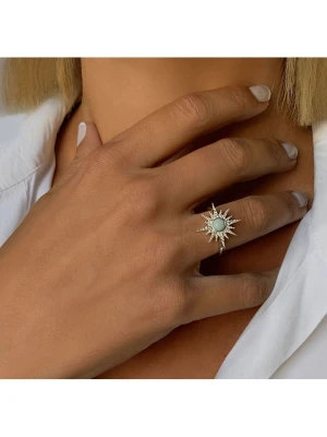 Les Petites Précieuses Pozłacany pierścionek z cyrkoniami rozmiar: 52