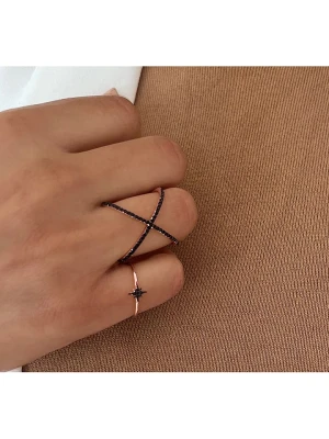 Les Petites Précieuses Pozłacany pierścionek z cyrkoniami rozmiar: 58