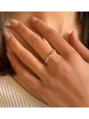 Les Petites Précieuses Pozłacany pierścionek z cyrkoniami rozmiar: 60