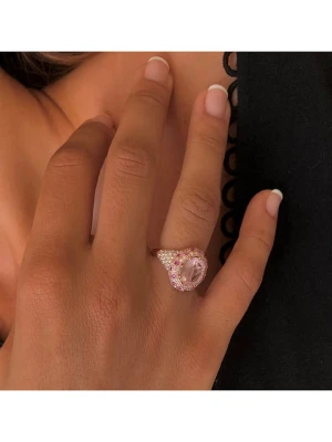 Les Petites Précieuses Pozłacany pierścionek z kamieniami szlachetnymi rozmiar: 54