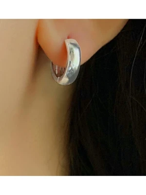 Les Petites Précieuses Srebrne kolczyki-kreole rozmiar: onesize