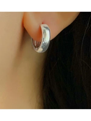 Les Petites Précieuses Srebrne kolczyki-kreole rozmiar: onesize