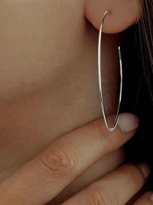 Les Petites Précieuses Srebrne kolczyki-półkreole rozmiar: onesize