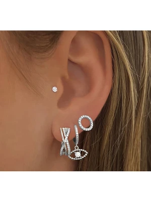 Les Petites Précieuses Srebrne kolczyki-wkrętki z cyrkoniami rozmiar: onesize