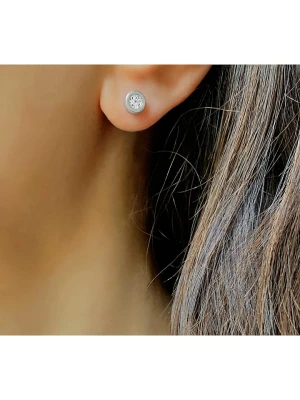 Les Petites Précieuses Srebrne kolczyki-wkrętki z diamentami rozmiar: onesize