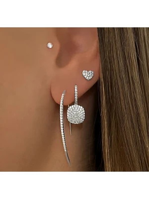 Les Petites Précieuses Srebrne kolczyki z cyrkoniami rozmiar: onesize