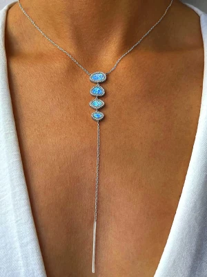 Les Petites Précieuses Srebrny naszyjnik z elementem ozdobnym rozmiar: onesize