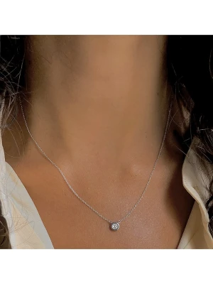 Les Petites Précieuses Srebrny naszyjnik z zawieszką z diamentem - dł. 39 cm rozmiar: onesize