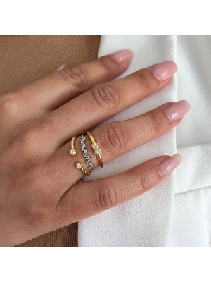 Les Petites Précieuses Srebrny pierścionek z cyrkoniami rozmiar: 50