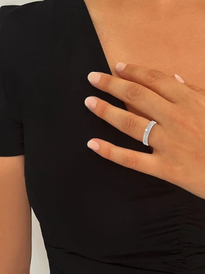 Les Petites Précieuses Srebrny pierścionek z cyrkoniami rozmiar: 50