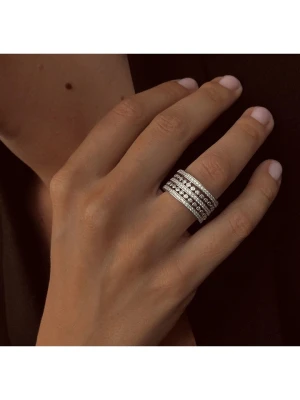 Les Petites Précieuses Srebrny pierścionek z cyrkoniami rozmiar: 52