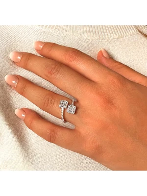 Les Petites Précieuses Srebrny pierścionek z cyrkoniami rozmiar: 50