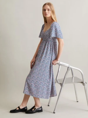 Letnia sukienka w stylu Milkmaid Marc O'Polo modrá