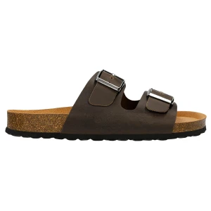 Brązowe klapki męskie na korku ze skóry crazy horse 32020-92 Wojas