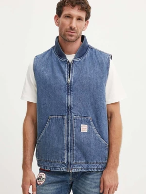 Levi's bezrękawnik bawełniany kolor niebieski przejściowy A8580