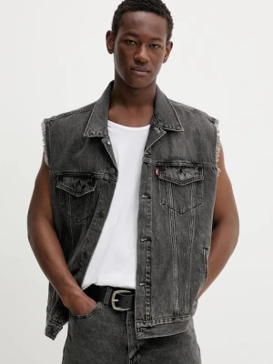 Levi's bezrękawnik jeansowy RELAXED TRUCKER VEST męski kolor szary przejściowy A5789