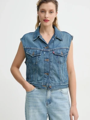 Levi's bezrękawnik SHRUNKEN 90S VEST damski kolor niebieski przejściowy 001W2