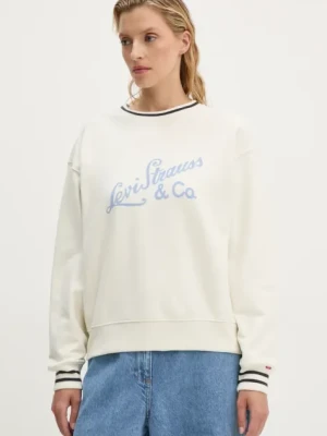 Levi's bluza bawełniana damska kolor beżowy z nadrukiem 0002L