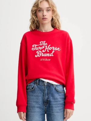 Levi's bluza bawełniana damska kolor czerwony z aplikacją 0002L