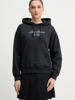 Levi's bluza bawełniana damska kolor szary z kapturem gładka A7296