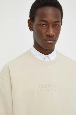 Levi's bluza bawełniana męska kolor beżowy z nadrukiem