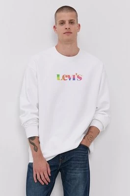 Levi's Bluza bawełniana męska kolor biały z nadrukiem