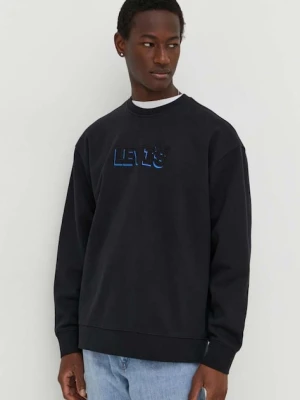 Levi's bluza bawełniana męska kolor czarny z nadrukiem