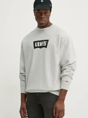 Levi's bluza bawełniana PREMIUM GRAPHIC CREW męska kolor szary z nadrukiem 000MS