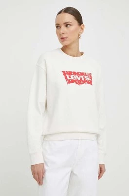 Levi's bluza damska kolor biały z nadrukiem