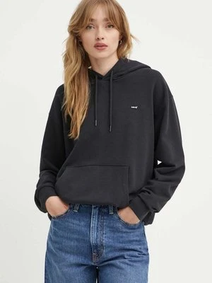 Levi's bluza damska kolor czarny z kapturem gładka A5943