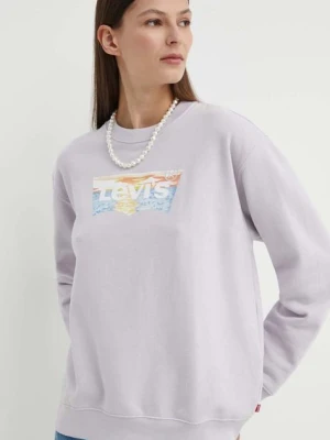 Levi's bluza damska kolor fioletowy gładka A8800