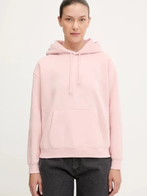Levi's bluza damska kolor różowy z kapturem gładka A5943