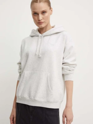 Levi's bluza damska kolor szary z kapturem gładka A5943