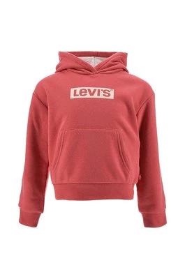 Levi's bluza dziecięca kolor czerwony z kapturem