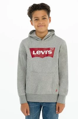 Levi's Bluza dziecięca kolor szary z kapturem z nadrukiem