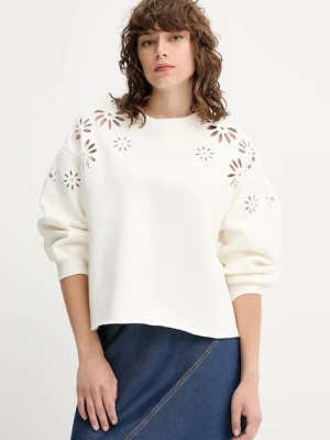 Levi's bluza LEO RAW CUT CREW damska kolor beżowy z aplikacją A8793